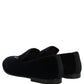 Dolce & Gabbana Black Suede DG Logo Slippers Men Loafers Shoes