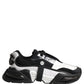 Dolce & Gabbana White Black Logo Airmaster Men Sneakers Shoes