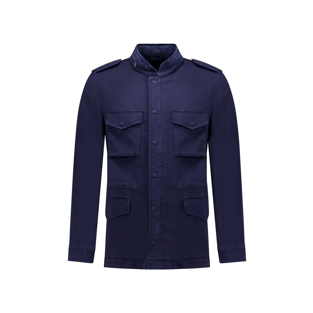 Autore Blue Cotton Full-Length Jacket