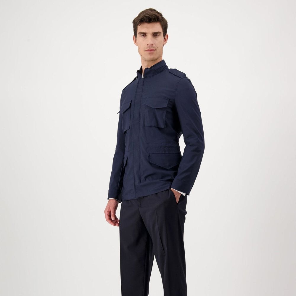 Autore Blue Cotton Full-Length Jacket