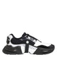 Dolce & Gabbana White Black Logo Airmaster Men Sneakers Shoes