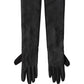 Dolce & Gabbana Black Viscose Long Elbow Length Gloves