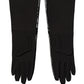 Dolce & Gabbana Black Polyester Patterned Short Length Gloves