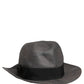 Dolce & Gabbana Men Gray Paper Woven Wide Brim Fedora Hat