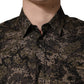 Dolce & Gabbana Brown Camouflage Long Sleeve Men Dress Shirt