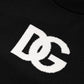 Dolce & Gabbana Black Wool DG Logo Men Crew Neck Sweater