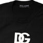 Dolce & Gabbana Black Wool DG Logo Men Crew Neck Sweater