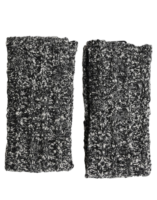 Dolce & Gabbana Sleeves Black Wool Blend Knitted Warmer Arm