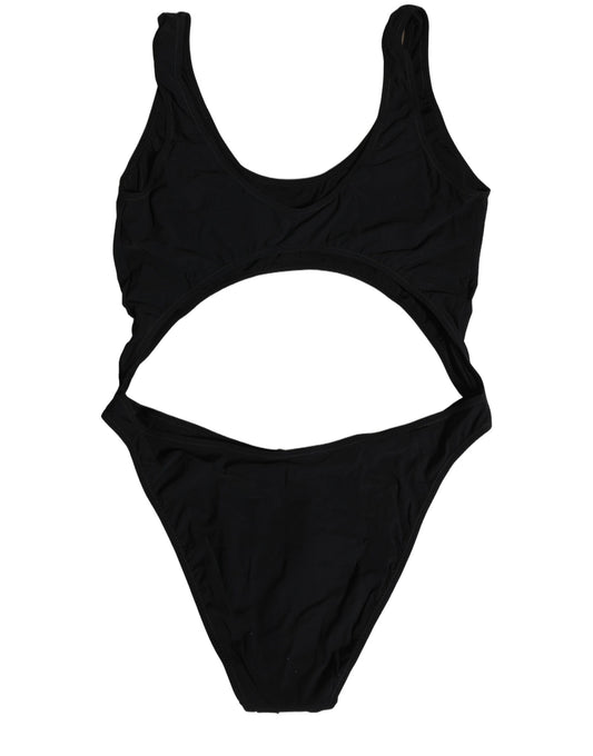 Dolce & Gabbana Black Cutout Logo One Piece Swimsuit Swimwear