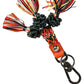 Dolce & Gabbana Multicolor Raffia Leather Clasp Finder Chain Keyring