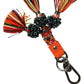 Dolce & Gabbana Multicolor Raffia Leather Clasp Finder Chain Keyring