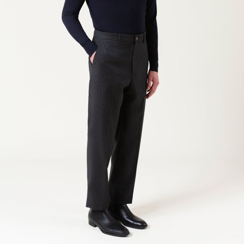 Autore Gray Wool Casual Pants