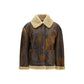 Valstar Brown Lamb Ovis Aries Leather Jacket