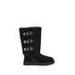 UGG Black Suede Leather Lace-Up Boots