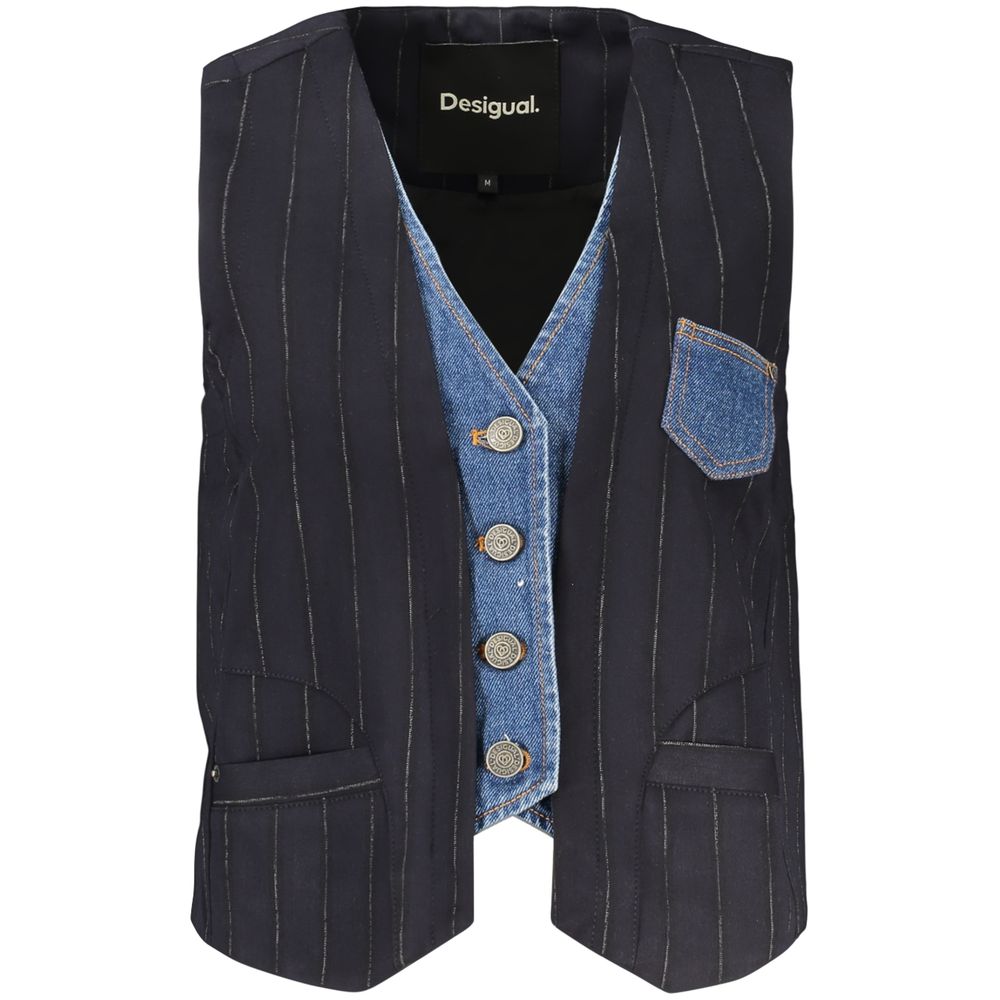Desigual Blue Polyester Women's Vest