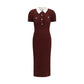 Self-Portrait Bordeaux Polyester Casual Dress