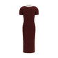 Self-Portrait Bordeaux Polyester Casual Dress