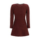 Self-Portrait Bordeaux Polyester Casual Dress