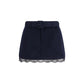 Self-Portrait Blue Wool Oves Aries Bermuda Shorts
