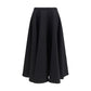 Lardini Black Wool Oves Aries Midi Skirt