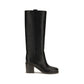 Brunello Cucinelli Black Calf Leather Bos Taurus High Heel Boots
