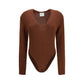 Forte_Forte Brown Wool Oves Aries Bodysuit