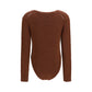 Forte_Forte Brown Wool Oves Aries Bodysuit