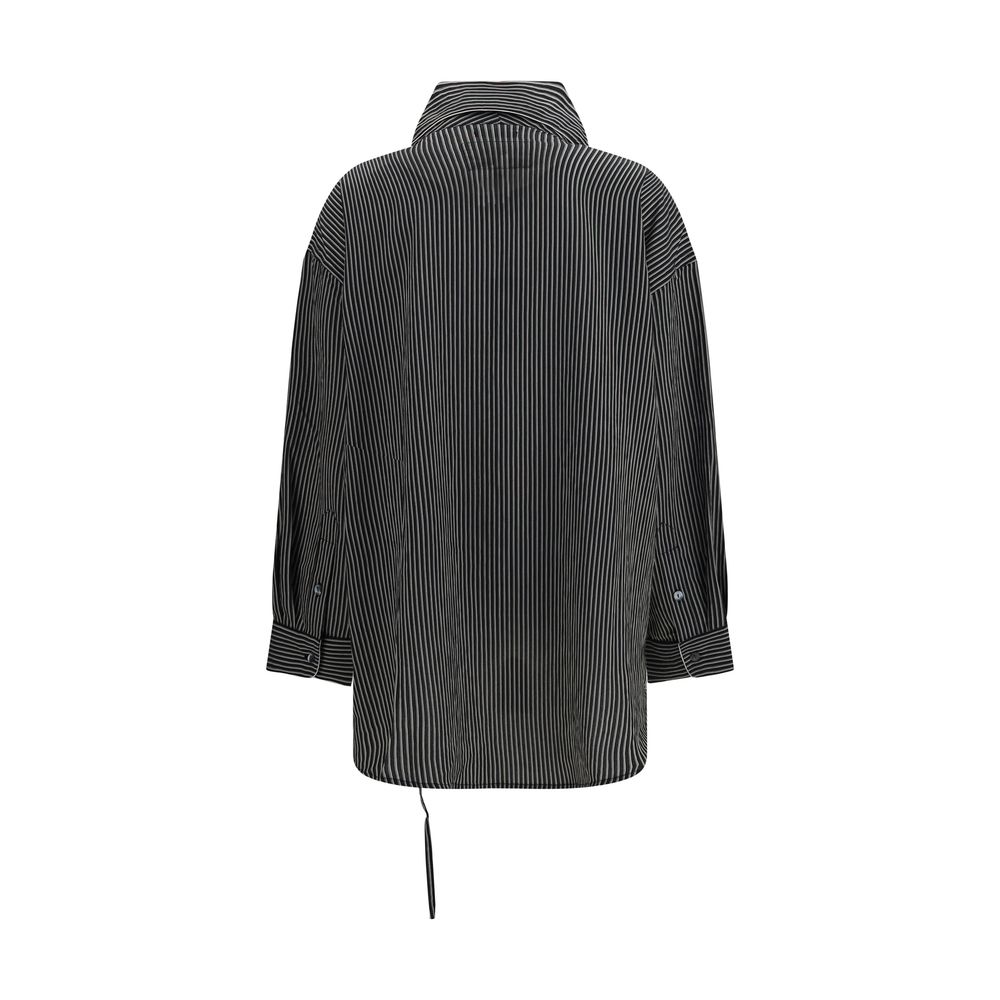 R13 Black Viscose Pattern Shirt
