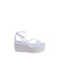 Calvin Klein White Leather Platform Sandals