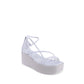 Calvin Klein White Leather Platform Sandals