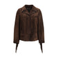 Golden Goose Brown Suede Leather Leather Jacket