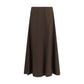 Brunello Cucinelli Brown Wool Oves Aries Midi Skirt