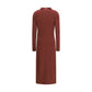 Brunello Cucinelli Bordeaux Wool Oves Aries Casual Dress