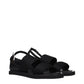 Max Mara Black Fabric Flat Sandals
