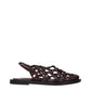 Jil Sander Brown Leather Flat Sandals