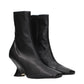 Dries Van Noten Black Leather Ankle Boots