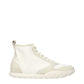 Jil Sander White Fabric High Top Sneakers