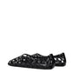 Alaïa Black Leather Ballet Flats