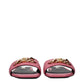 Versace Pink Leather Slippers