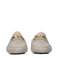 Versace Gray Leather Slip-On Loafers