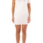 Met White Elastane Casual Dress