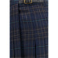 Burberry Blue Polyester Long Skirt