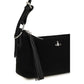 Vivienne Westwood Black Suede Leather Shoulder Bag