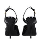 Balmain Black Leather Stiletto Heel Sandals