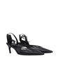 The Attico Black Leather High Heel Pumps