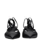 The Attico Black Leather High Heel Pumps