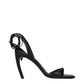 The Attico Black Leather Stiletto Heel Sandals