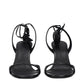 The Attico Black Leather Stiletto Heel Sandals