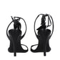 The Attico Black Leather Stiletto Heel Sandals