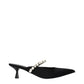 Stella McCartney Black Satin Stiletto Heel Sandals